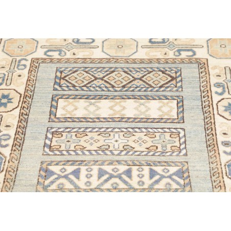 Tappeto Kazak Afghanistan bianco azzurro 88x328