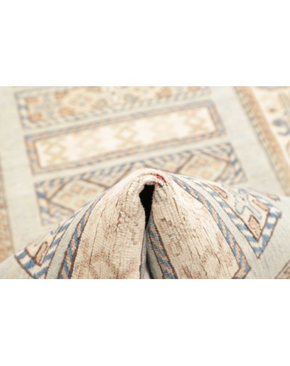 Tappeto Kazak Afghanistan bianco azzurro 88x328