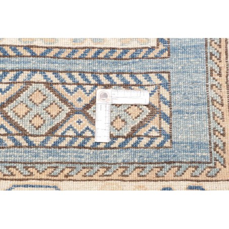 Tappeto Kazak Afghanistan bianco azzurro 88x328