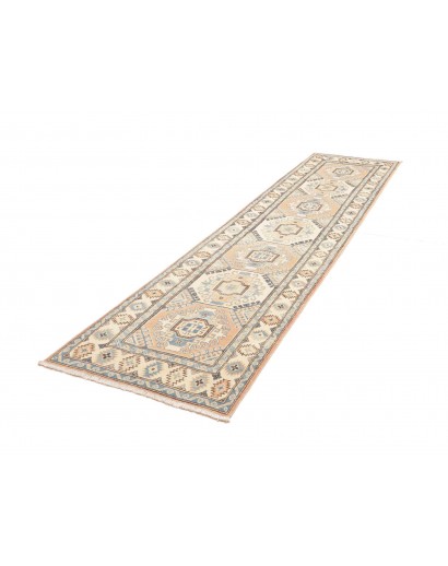 Tappeto Kazak Afghanistan beige verde 77x304