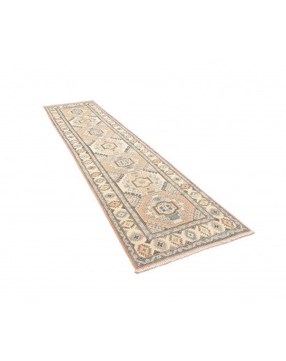 Tappeto Kazak Afghanistan beige verde 77x304