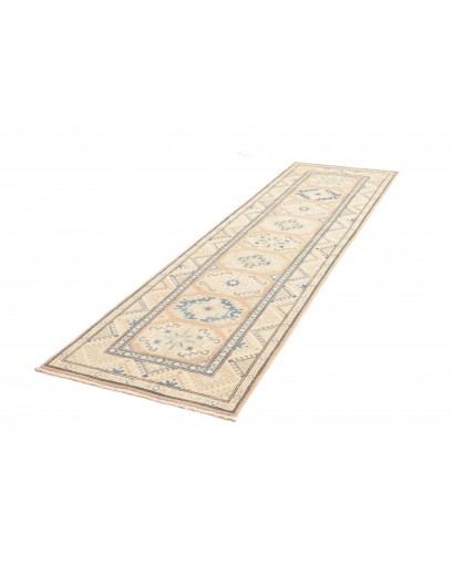 Tappeto Kazak Afghanistan bianco azzurro 85x285