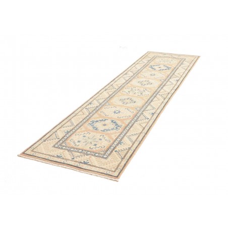 Tappeto Kazak Afghanistan bianco azzurro 85x285