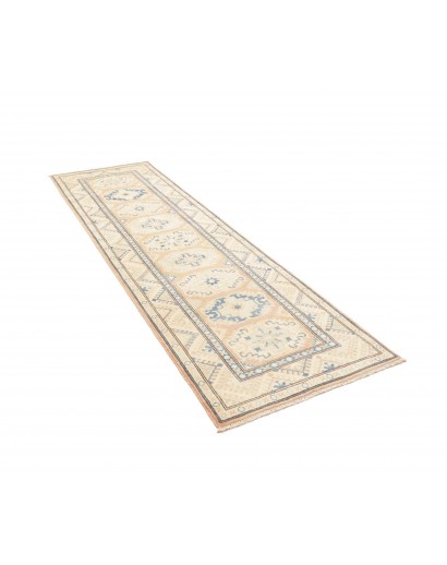 Tappeto Kazak Afghanistan bianco azzurro 85x285
