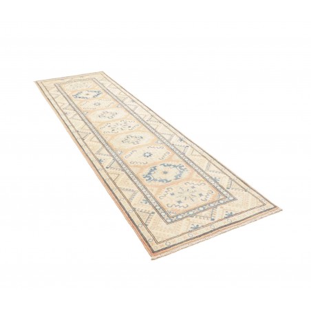 Tappeto Kazak Afghanistan bianco azzurro 85x285
