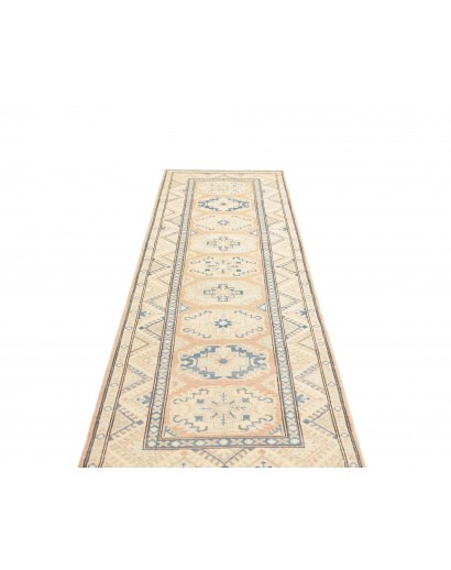 Tappeto Kazak Afghanistan bianco azzurro 85x285