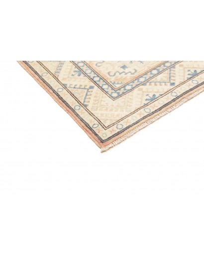 Tappeto Kazak Afghanistan bianco azzurro 85x285
