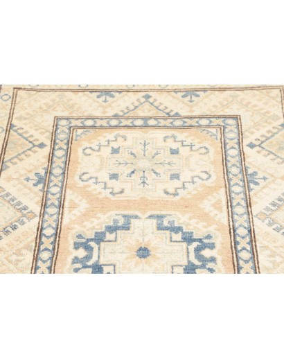 Tappeto Kazak Afghanistan bianco azzurro 85x285