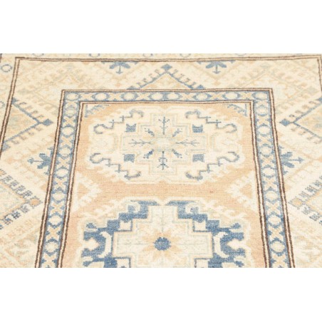 Tappeto Kazak Afghanistan bianco azzurro 85x285