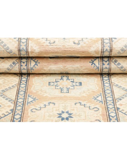 Tappeto Kazak Afghanistan bianco azzurro 85x285