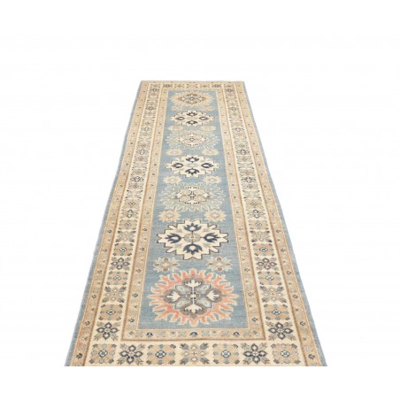 Tappeto Kazak Afghanistan beige azzurro 81x294