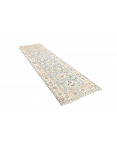 Tappeto Kazak Afghanistan bianco grigio 83x294
