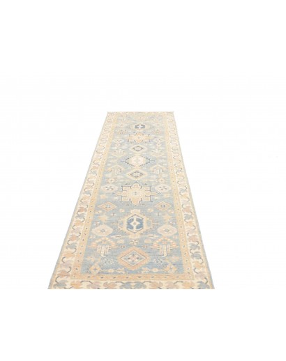 Tappeto Kazak Afghanistan bianco grigio 86x301
