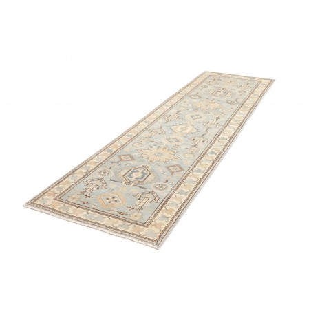 Tappeto Kazak Afghanistan bianco azzurro 82x284