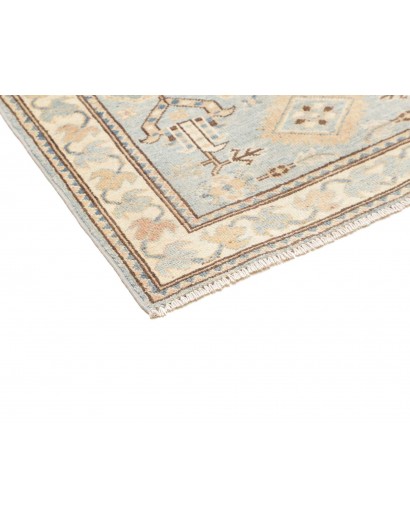 Tappeto Kazak Afghanistan bianco azzurro 82x284