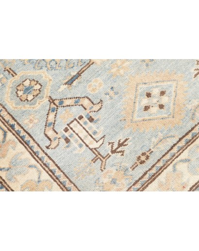 Tappeto Kazak Afghanistan bianco azzurro 82x284
