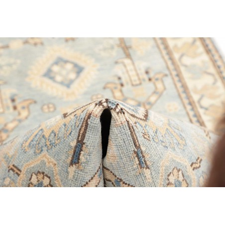 Tappeto Kazak Afghanistan bianco azzurro 82x284
