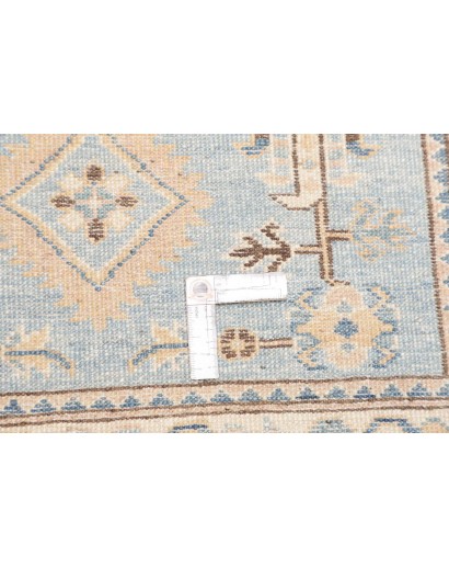 Tappeto Kazak Afghanistan bianco azzurro 82x284
