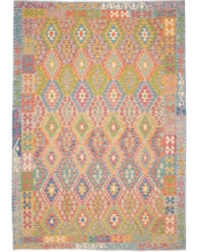 Tappeto Kilim Afghanistan marrone arancione 210x298