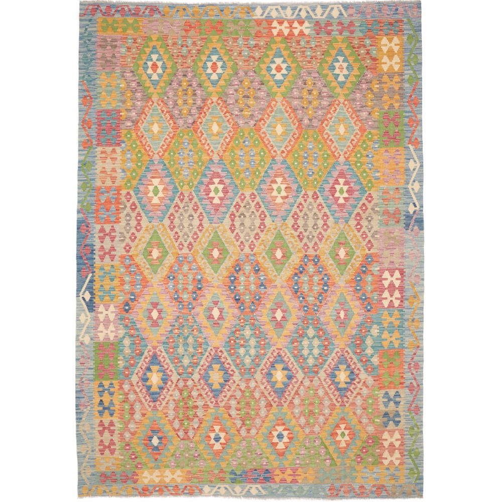Tappeto Kilim Afghanistan marrone arancione 210x298