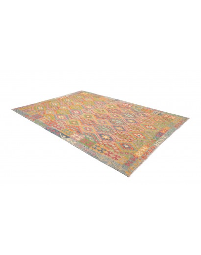 Tappeto Kilim Afghanistan marrone arancione 210x298