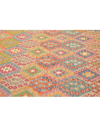 Tappeto Kilim Afghanistan marrone arancione 210x298