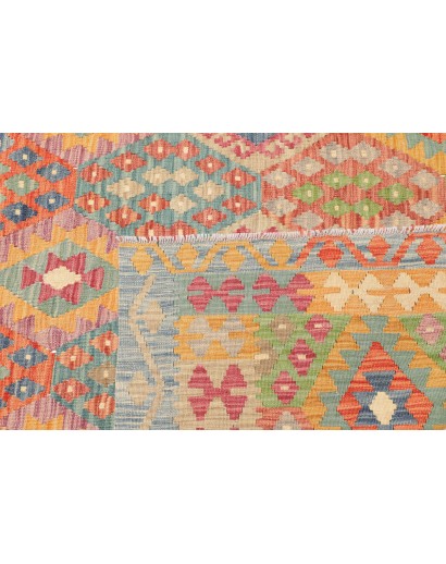 Tappeto Kilim Afghanistan marrone arancione 210x298