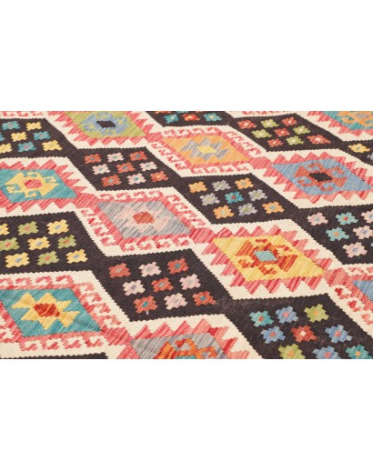 Tappeto Kilim Afghanistan marrone grigio 254x287