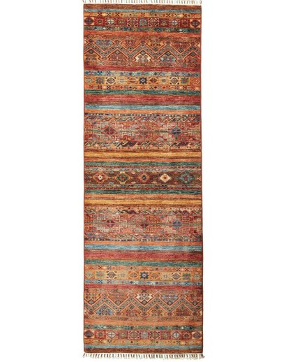 Tappeto Samarkand Pakistan rosso arancione 82x242