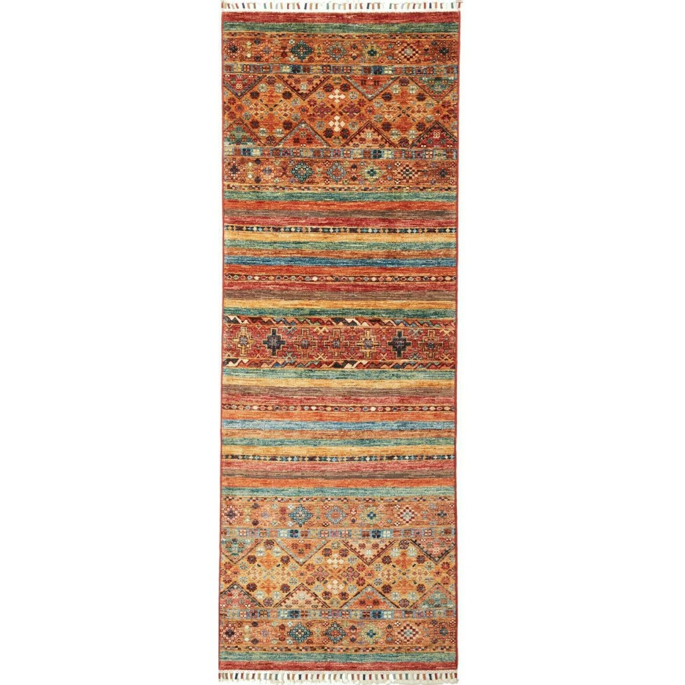 Tappeto Samarkand Pakistan arancione grigio 72x205 Tappeto Samarkand Pakistan arancione grigio 72x205