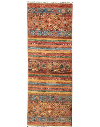 Tappeto Samarkand Pakistan rosso grigio 74x205