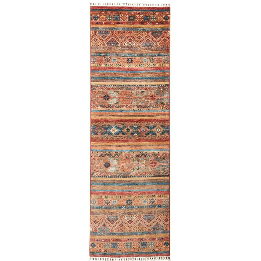 Tappeto Samarkand Pakistan marrone grigio 79x256 Tappeto Samarkand Pakistan marrone grigio 79x256
