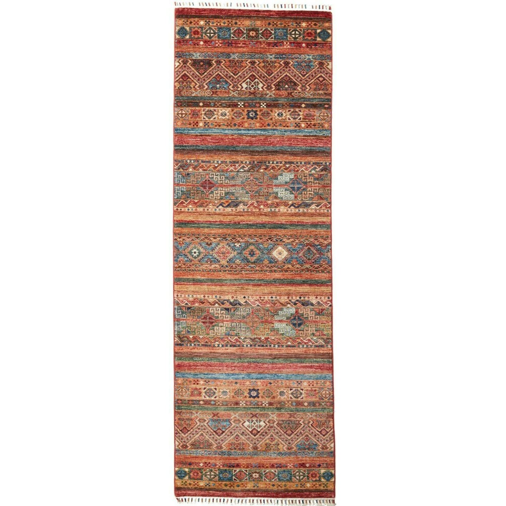 Tappeto Samarkand Pakistan rosso grigio 81x251 Tappeto Samarkand Pakistan rosso grigio 81x251