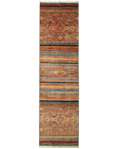 Tappeto Samarkand Pakistan rosso grigio 82x306