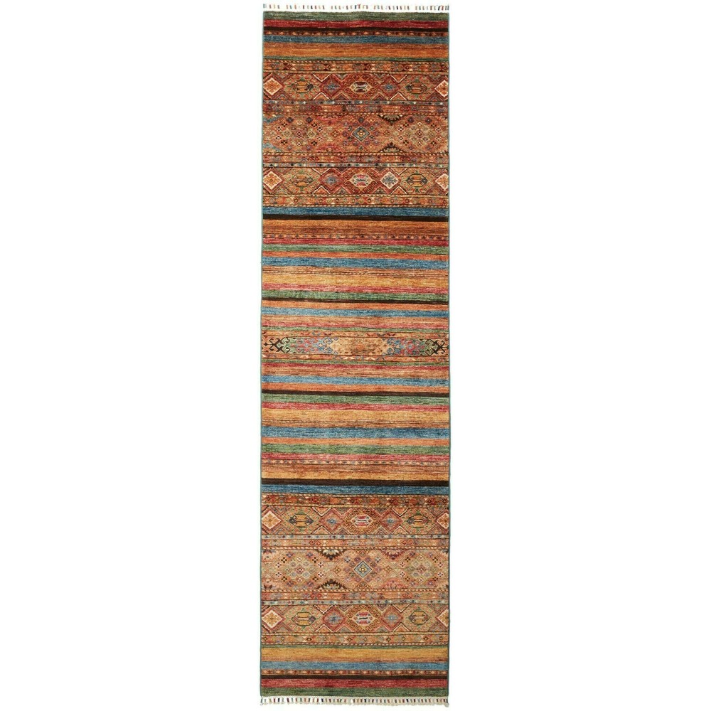 Tappeto Samarkand Pakistan rosso grigio 82x306 Tappeto Samarkand Pakistan rosso grigio 82x306