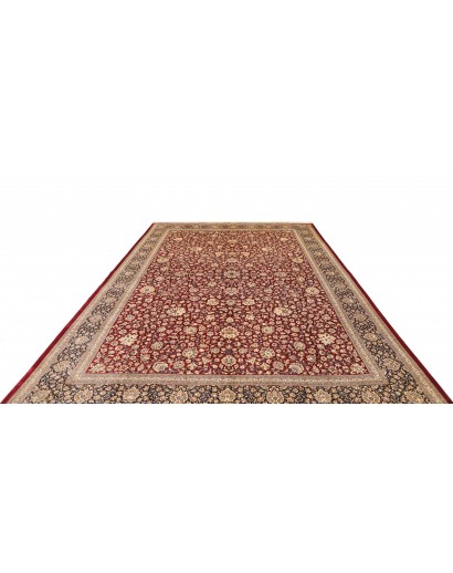 Tappeto Ghom seta Persia marrone grigio 246x352