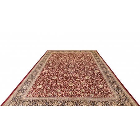 Tappeto Ghom seta Persia marrone grigio 246x352