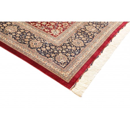 Tappeto Ghom seta Persia marrone grigio 246x352