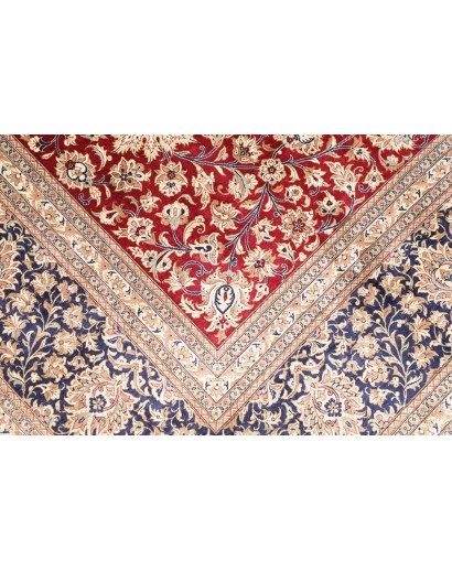 Tappeto Ghom seta Persia marrone grigio 246x352
