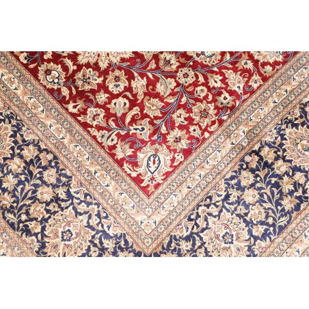 Tappeto Ghom seta Persia marrone grigio 246x352