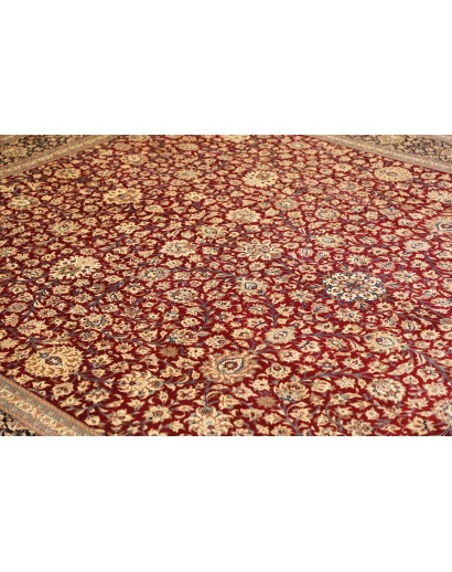 Tappeto Ghom seta Persia marrone grigio 246x352