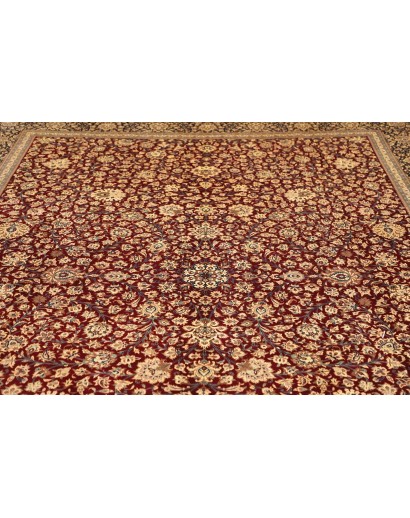Tappeto Ghom seta Persia marrone grigio 246x352