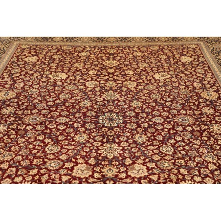 Tappeto Ghom seta Persia marrone grigio 246x352