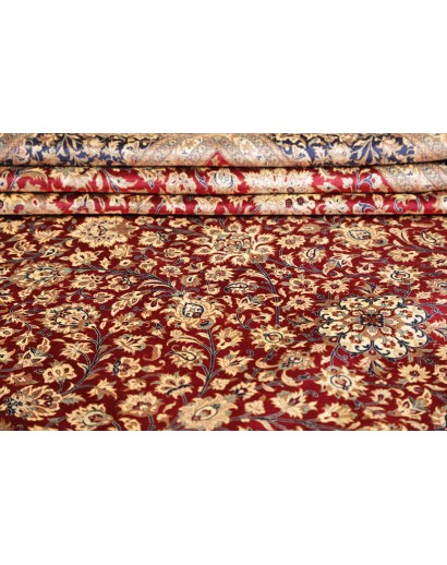 Tappeto Ghom seta Persia marrone grigio 246x352