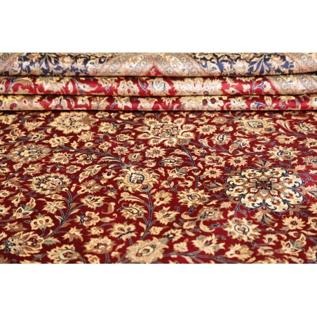 Tappeto Ghom seta Persia marrone grigio 246x352