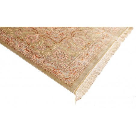 Tappeto Ghom seta Persia marrone bianco 294x393