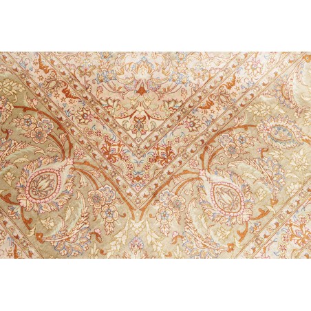 Tappeto Ghom seta Persia marrone bianco 294x393