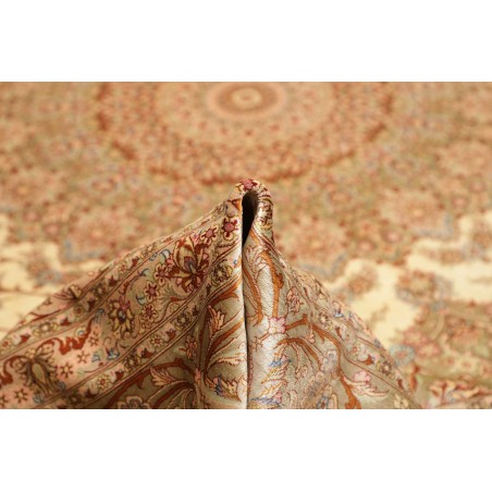 Tappeto Ghom seta Persia marrone bianco 294x393