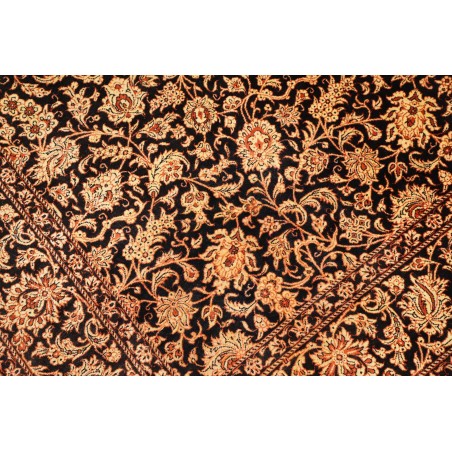 Tappeto Ghom seta Persia marrone blu 130x198