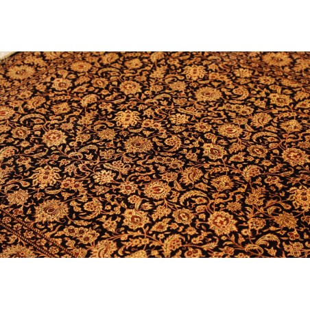 Tappeto Ghom seta Persia marrone blu 130x198